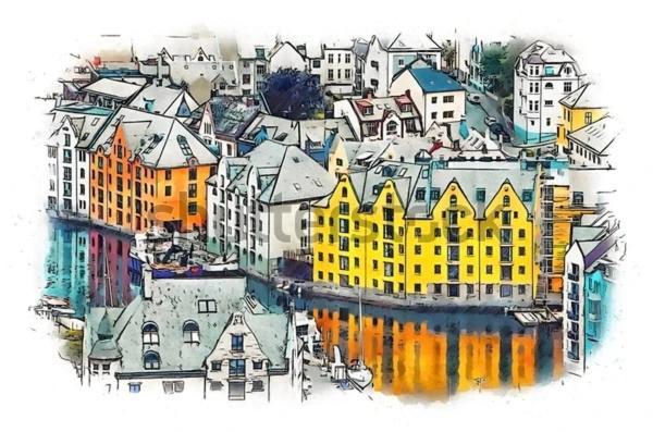 Charming Apartment In Alesund Center With Free Parking المظهر الخارجي الصورة